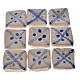 Mattonelle terracotta smaltate 60 pz righe blu per presepe s1