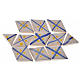 Azulejos romboidales de terracota esmaltada, lineas azul, 60pz s1
