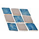 Azulejos romboidales de terracota esmaltada azul, 60pz s1