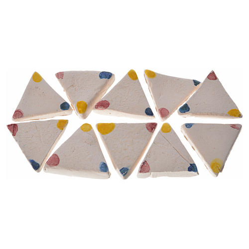 Mini-carreaux triangulaires pois pour crèche 60 pcs terre cuite 1