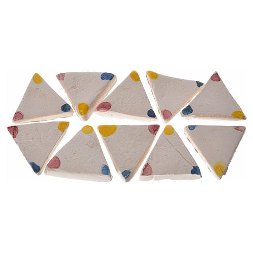 Kafelki terakota emaliowane 60 szt trójkątne kropki różnokolorow 1