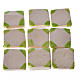 Nativity accessory, enamelled terracotta tiles, 60pcs, with gree s1