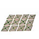 Azulejos de terracota esmaltada, 60pz triangulares linea verde s1
