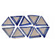 Azulejos de terracota esmaltada, 60pz triangulares linea azul s1