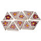 Mattonelle terracotta smaltate 60 pz triangolari fiore bordeaux s1