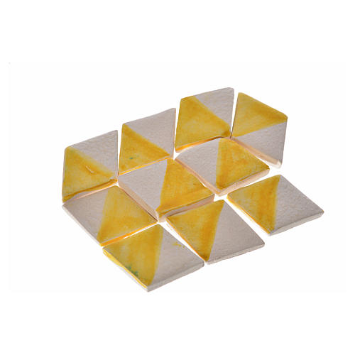 Kafelki terakota emaliowane 60 sztuk rombowate żółte trójkąty 1