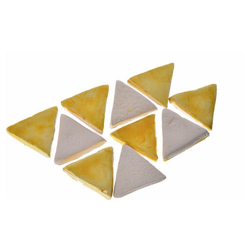 Nativity accessory, terracotta triangular tiles with enamel 60pc 1