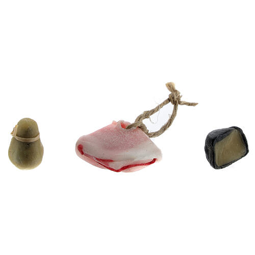 Nativity accessory, assorted cheese, 3pcs in wax 4