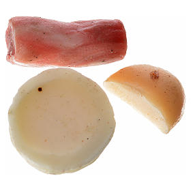 Aliments en miniature: Assortiment fromages 3 pcs en cire pour crèche Aliments en miniature: Assortiment fromages 3 pcs en cire pour crèche