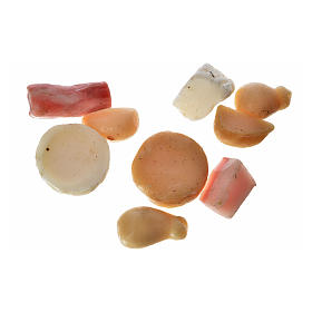 Aliments en miniature: Assortiment fromages 3 pcs en cire pour crèche Aliments en miniature: Assortiment fromages 3 pcs en cire pour crèche