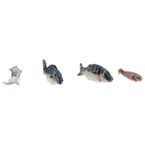 Nativity accessory, assorted fish, 3pcs in wax 2
