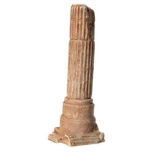 Columna antigua de yeso para belén, 14cm 1