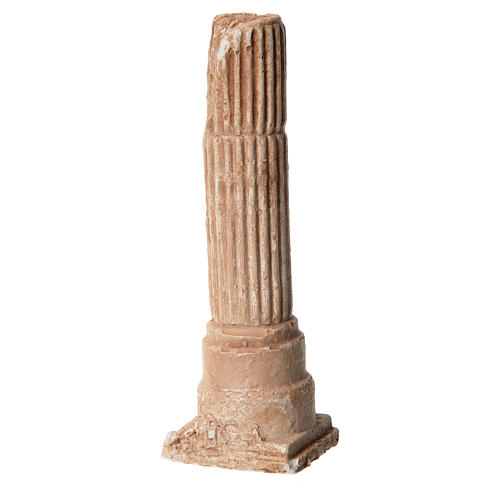 Columna antigua de yeso para belén, 14cm 2