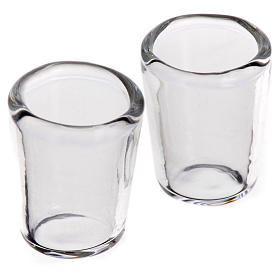 Glass cup, 1x0.8cm for nativities, set of 2