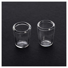 Set 2 Gläser aus Glas 1,2x1,2cm für Krippe