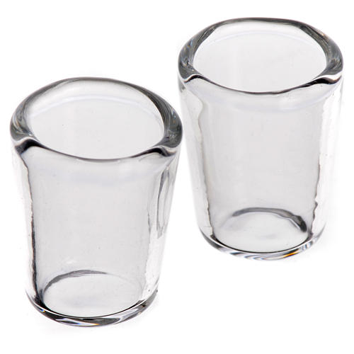 Glass cup, 0.8x0.5mm for nativities, set of 2 1