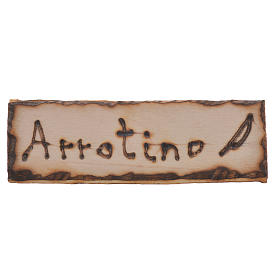 Knife-grinder wooden sign, 2.5x9cm for nativities