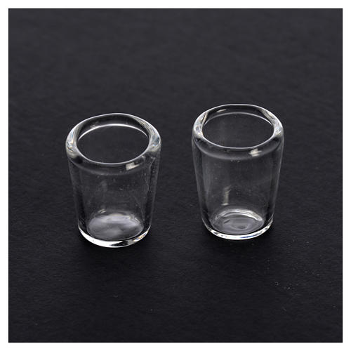 Gläser aus Glas für Krippe 1,3x1cm 2