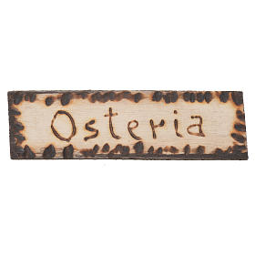 Insegna Osteria legno 2,5x9 cm per presepe