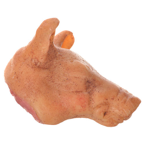 Accessory for nativities of 20-24cm, pig's head in wax 1