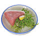 Teller Fleisch und Salat auf Wachs für Krippenfiguren von 20/24cm s1