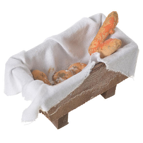 Backtrog mit Brot aus Terrakotta 5x7,5x4cm 2