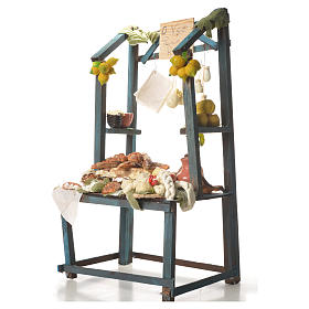 Cibo in miniatura presepe: Banco del ricottaio in cera 41x25x16 cm