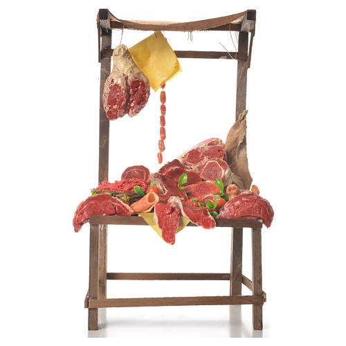 Nativity meat and cured meat stall, 41x28x15cm 1