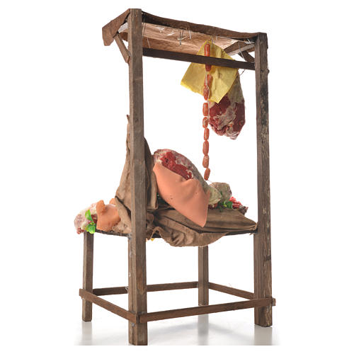 Nativity meat and cured meat stall, 41x28x15cm 3