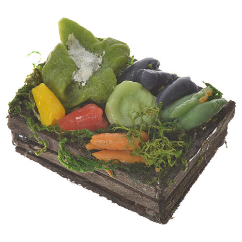Accessory for nativities of 20-24cm, box with vegetables in wax 2