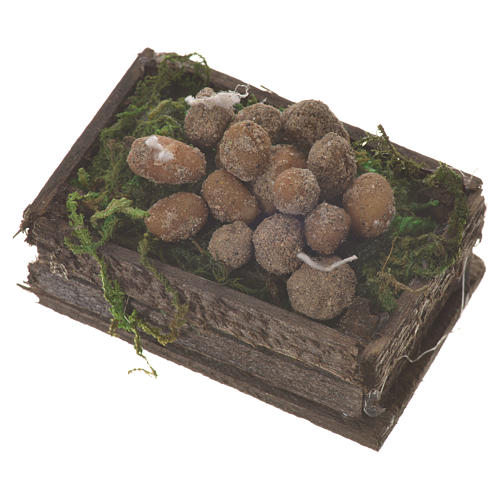 Accessory for nativities of 20-24cm, box with potatoes in wax 2
