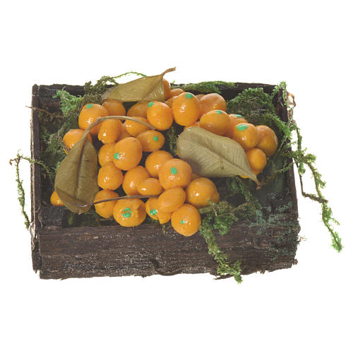Skrzynka owoce pomarańczowe wosk figury szopka 20-24 cm 1
