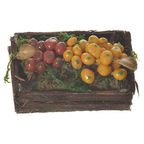 Accessory for nativities of 20-24cm, box with mixed fruit in wax 1