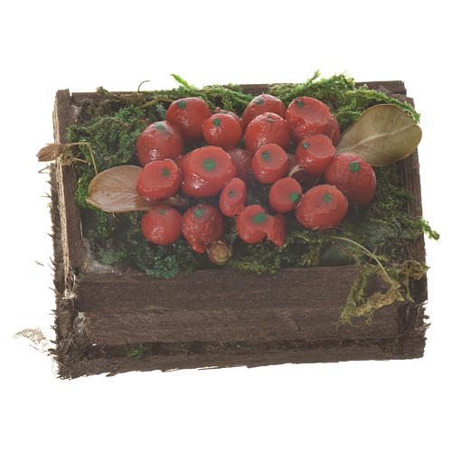 Kiste mit rotem Obst Wachs für 20/24cm-große Krippenfiguren 1