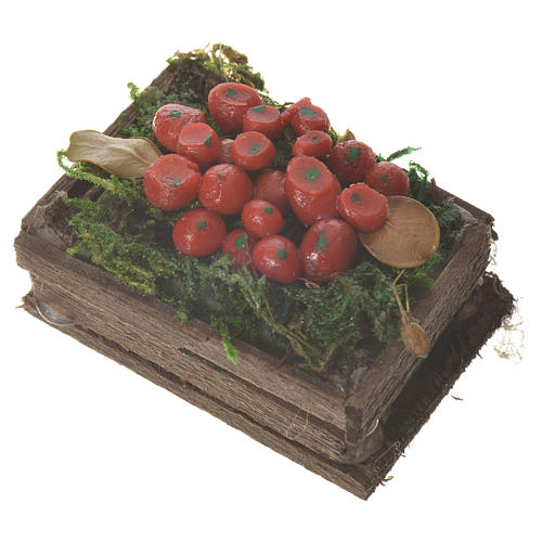 Kiste mit rotem Obst Wachs für 20/24cm-große Krippenfiguren 2