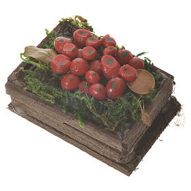 Caisse fruits rouges cire pour santons crèche 20-24 cm