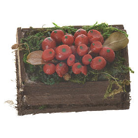 Cassetta frutta rossa cera figure presepe 20-24 cm