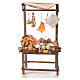 Nativity stall with bread, cheese, meat in wax 40x21x15cm s1