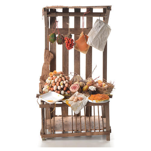 Nativity stall with cured meat in wax 41x25x16cm 1