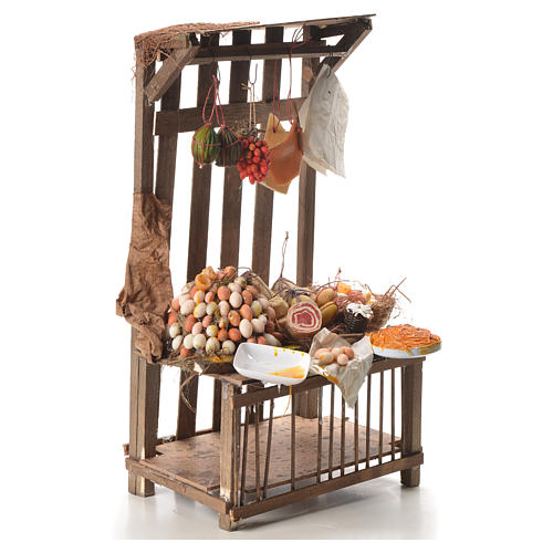 Nativity stall with cured meat in wax 41x25x16cm 4