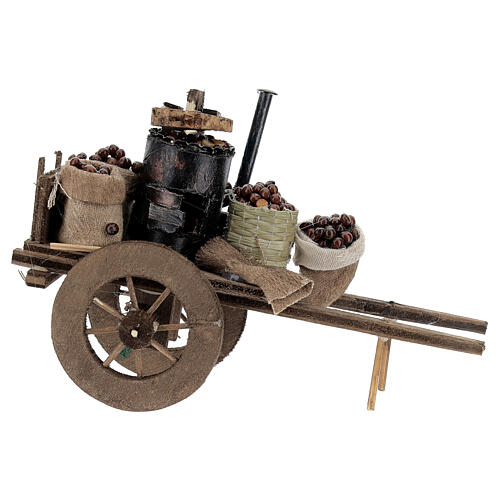 Neapolitan nativity accessory, roasted chestnuts cart 4