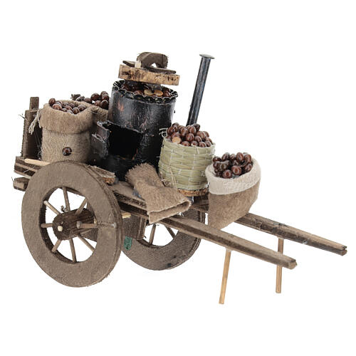 Neapolitan nativity accessory, roasted chestnuts cart 5