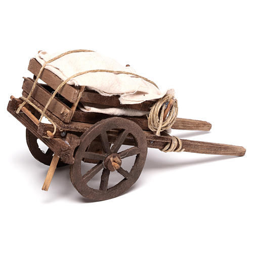 Cart with sacks, Neapolitan nativity 18x6cm 3
