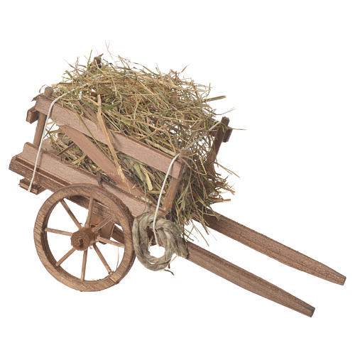 Cart with hay, Neapolitan nativity 18x6cm 2