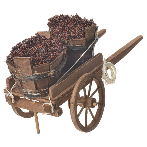 Cart with tubs, Neapolitan nativity 18x6cm 3