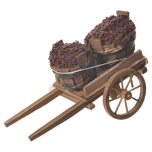 Cart with tubs, Neapolitan nativity 18x6cm 1