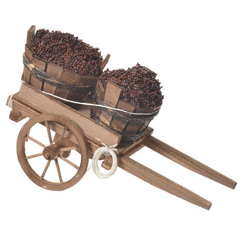 Cart with tubs, Neapolitan nativity 18x6cm 2