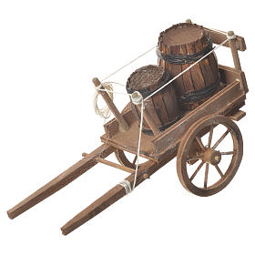 Cart with casks, Neapolitan nativity 18x6cm