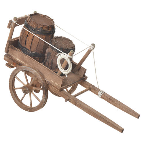 Cart with casks, Neapolitan nativity 18x6cm 2