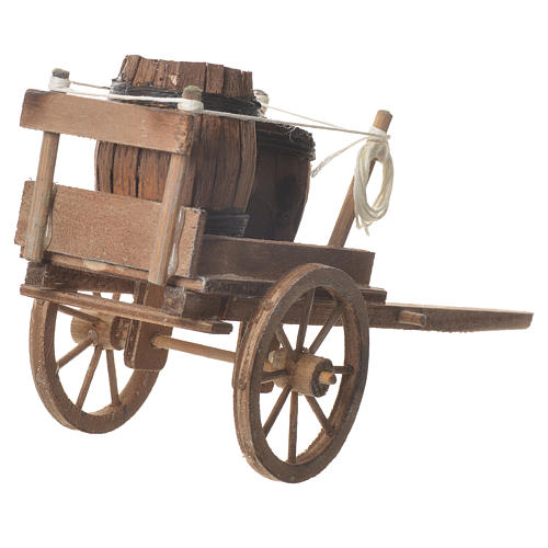 Cart with casks, Neapolitan nativity 18x6cm 3